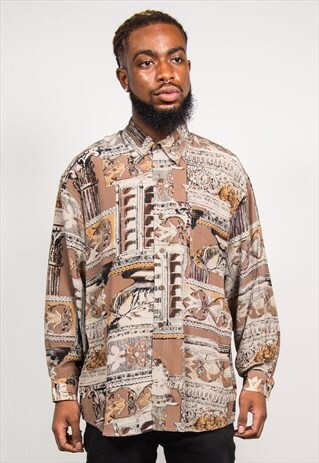 VINTAGE 90'S PATTERN LONG SLEEVE SHIRT