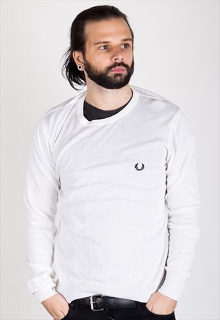 VINTAGE 90S FRED PERRY FINE KNITTED JUMPER
