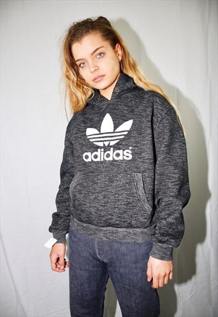 VINTAGE ASHGREY ADIDAS HOODIE SWEATER
