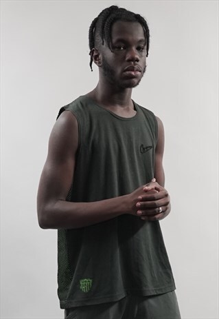 VINTAGE 90'S NIKE BLACK/ GREEN MESH VEST