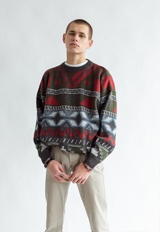 VINTAGE 80S WINTER JUMPER WITH PATTERN
