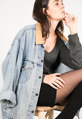 VINTAGE 80S LEVI'S CONTRAST COLLAR JACKET / AVELINASREWORKS