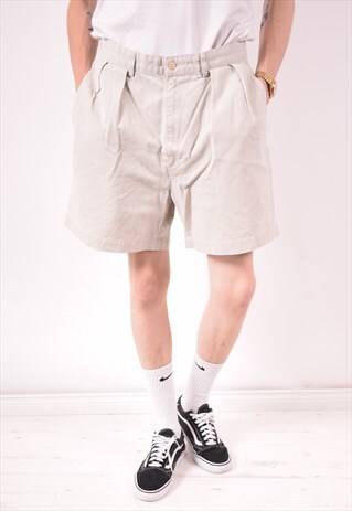 POLO RALPH LAUREN MENS VINTAGE SHORTS W34 BEIGE 90S
