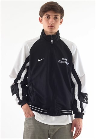 VINTAGE NIKE TRACKSUIT 90S BLACK GREY BIG LOGO