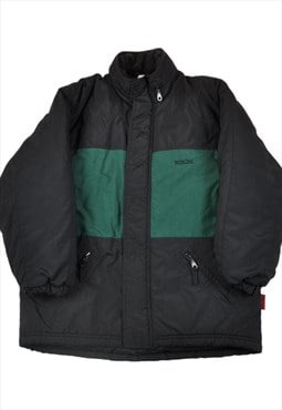Vintage Ski Jacket Retro Block Colour Black/Green Ladies XS