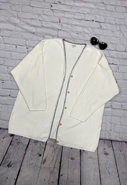 Vintage White Cardigan Size M