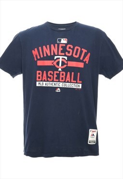 Vintage Minnesota Baseball Majestic Navy Sports T-shirt - XL