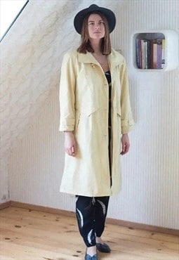 Light yellow high neck parka coat