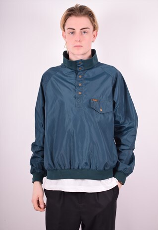 EDDIE BAUER MENS VINTAGE PULLOVER JACKET LARGE GREEN 90'S