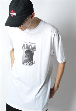 VINTAGE 90S WHITE AIDA OPERA T-SHIRT