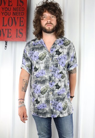 VINTAGE CRAZY PATTERN OVERSIZED SHORT SLEEVED SHIRT