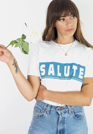 FANCLUB SALUTE OVERSIZED COTTON SLOGAN T-SHIRT