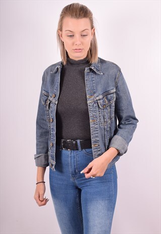 LEE WOMENS VINTAGE DENIM JACKET MEDIUM BLUE 90S
