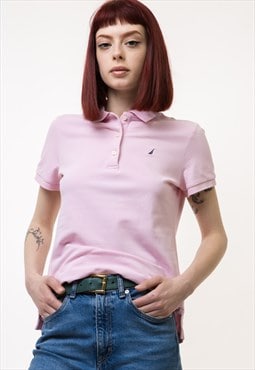 Nautica Pink Short Sleeve Polo Tshirt size M Medium 4917