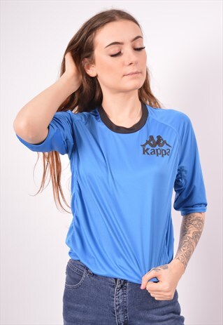 VINTAGE KAPPA T-SHIRT TOP BLUE