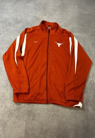 NIKE TRACK JACKET EMBROIDERED TEXAS LONGHORNS ZIP UP JACKET