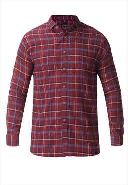 LEADENHALL Red Flannel Cotton Checks Shirt