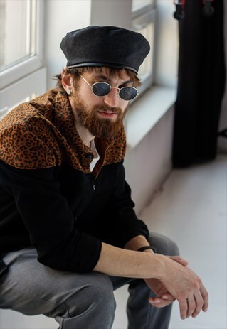 DENIM BERET HAT IN BLACK