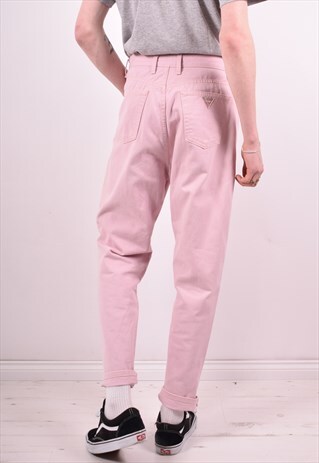 GUESS MENS VINTAGE JEANS W32 L28 PINK 90S