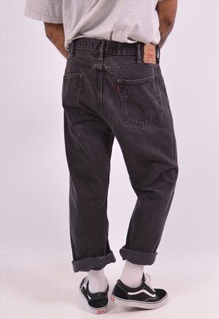 LEVI'S 505 MENS VINTAGE JEANS W38 L29 BLACK 90S