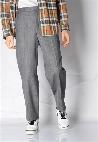 VINTAGE 70S GREY STRIPED PANTS