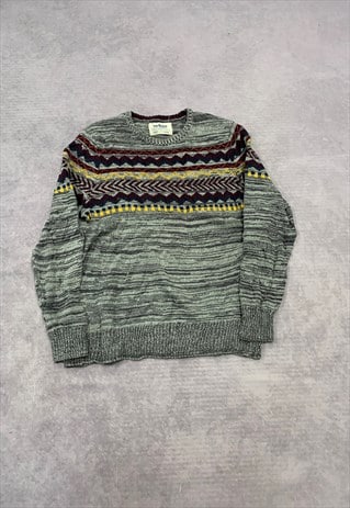 KNITTED JUMPER ABSTRACT PATTERNED KNIT SWEATER