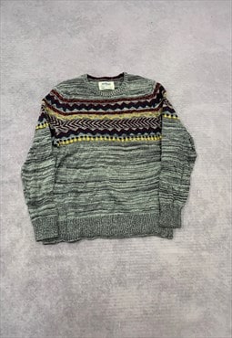 Knitted Jumper Abstract Patterned Knit Sweater