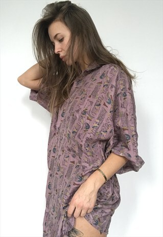 PATTERNED OVERSIZED RETRO VINTAGE UNISEX FESTIVAL SHIRT