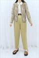 90S VINTAGE BEIGE YELLOW HIGH WAISTED TROUSERS