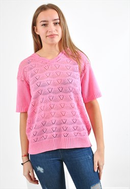 Vintage 80's retro pink blouse