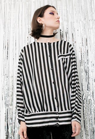 XMAS EXCLUSIVE SHINY STRIPED BLOUSE