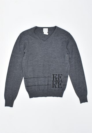 VINTAGE 90'S FERRE JUMPER SWEATER GREY