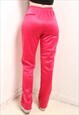 VINTAGE ADIDAS 80S WOMENS JOGGING BOTTOMS JOGGERS PINK