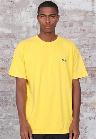 VINTAGE FILA LOGO T-SHIRT YELLOW