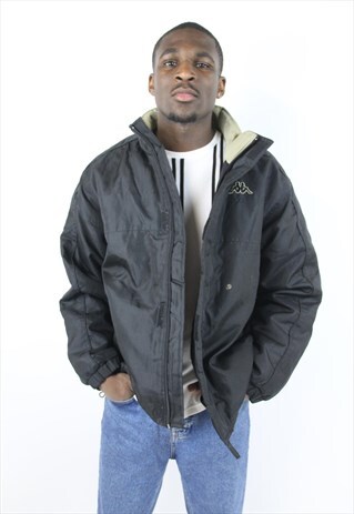 VINTAGE KAPPA BLACK 90'S PADDED JACKET
