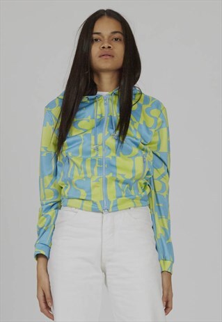 VINTAGE 90S ARMANI LOGO NEON HOODIE