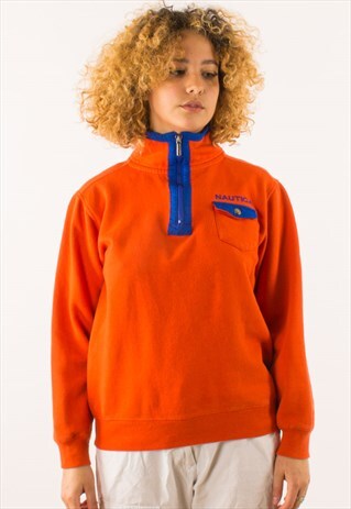 VINTAGE ORANGE NAUTICA QUARTER ZIP SWEATSHIRT