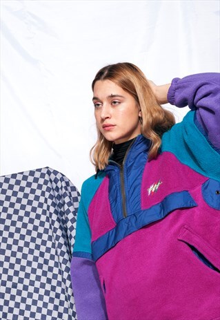 VINTAGE FLEECE JUMPER 90S VIVID TRACK JACKET