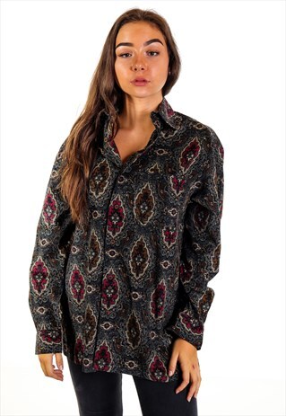 VINTAGE PATTERNED CORDUROY SHIRT S952