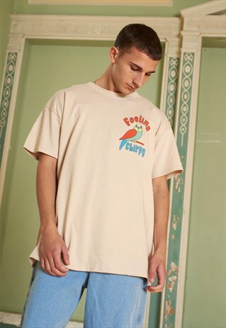 FEELING CHIRPY MEN'S SLOGAN T-SHIRT