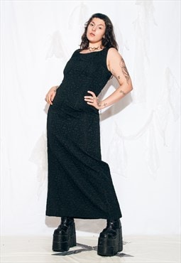 Vintage 60s Maxi Evening Dress in Black