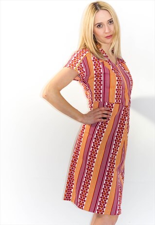 VINTAGE 70'S GROOVY PATTERN DRESS