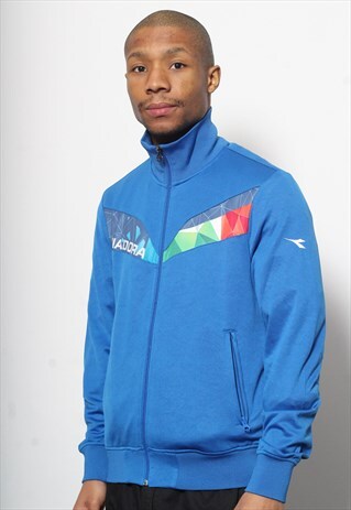 VINTAGE DIADORA ITALY TRACK JACKET BLUE