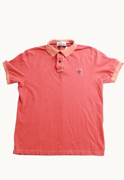 Vintage 90s Stone Island Polo T-Shirt in Orange