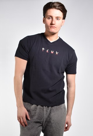 1990S FCUK KARMA SUTRA LOGO TSHIRT