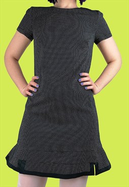 Vintage 90's Minimalist Polka Dots Mini Dress Short Sleeves