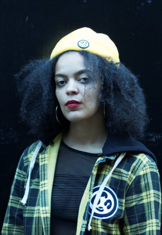 BEANIE FELT HAT YELLOW CREST LOGO RUBBER PATCH