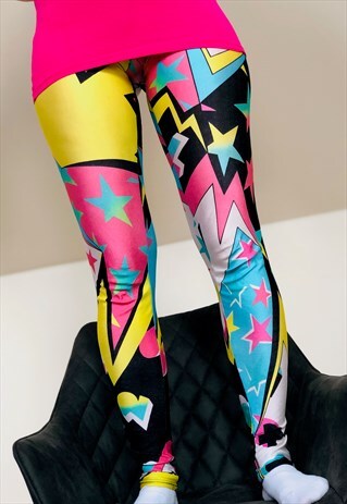 AEROBICS WONDER GIRL USA 80S WOMEN ITALYLEGGINS PANTS GYM