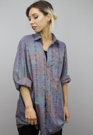 VINTAGE 80S/90S OVERSIZED PATTERNED SHIRT