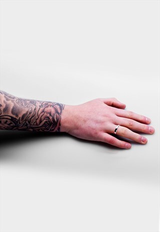 54 FLORAL ROUND BAND METAL RING - SILVER